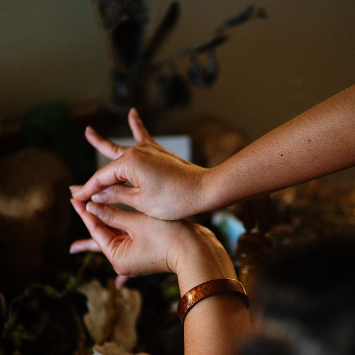 Kealoha making intricate shapes with her hands