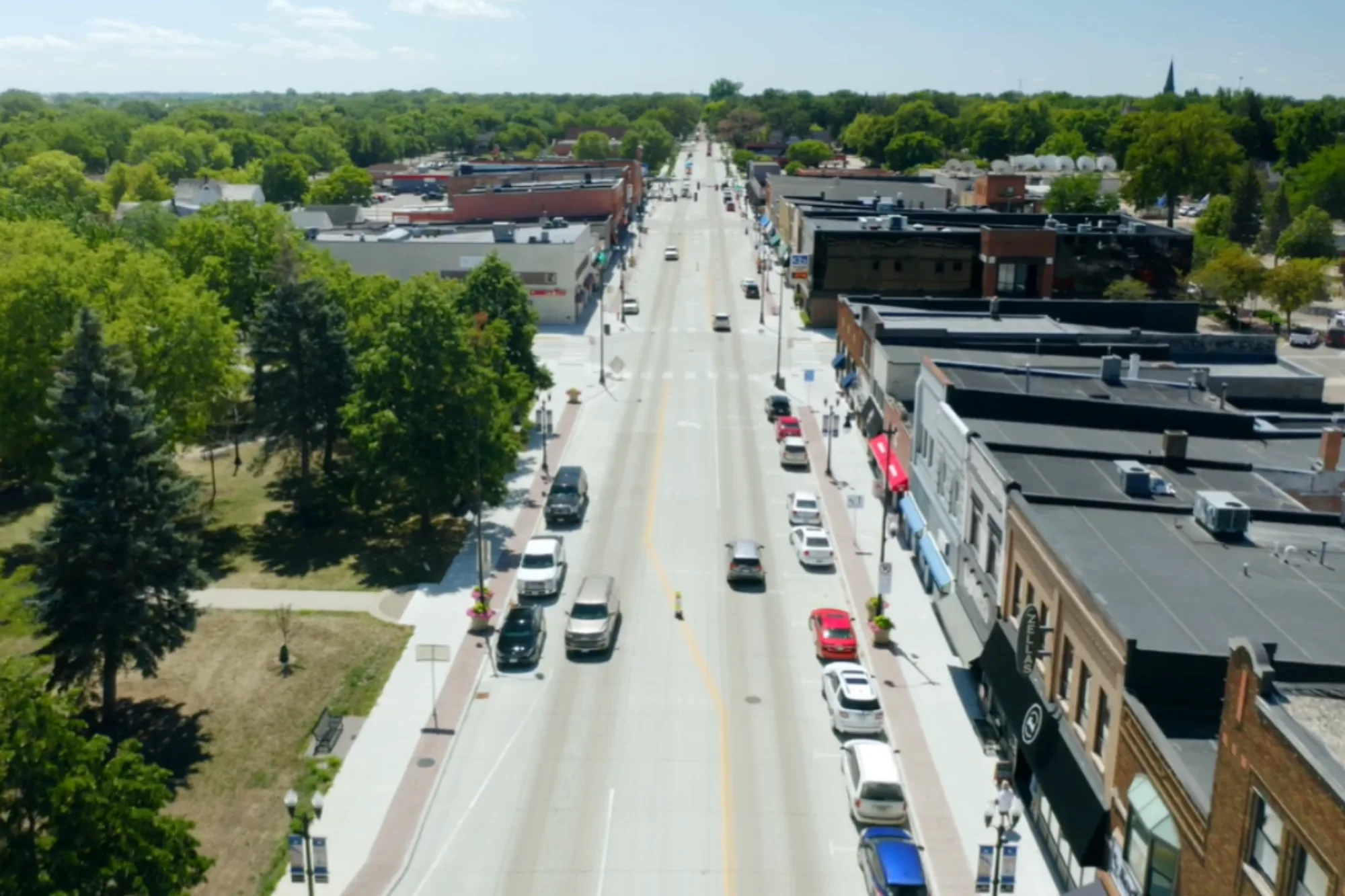 Main Street Hutchinson aerial view