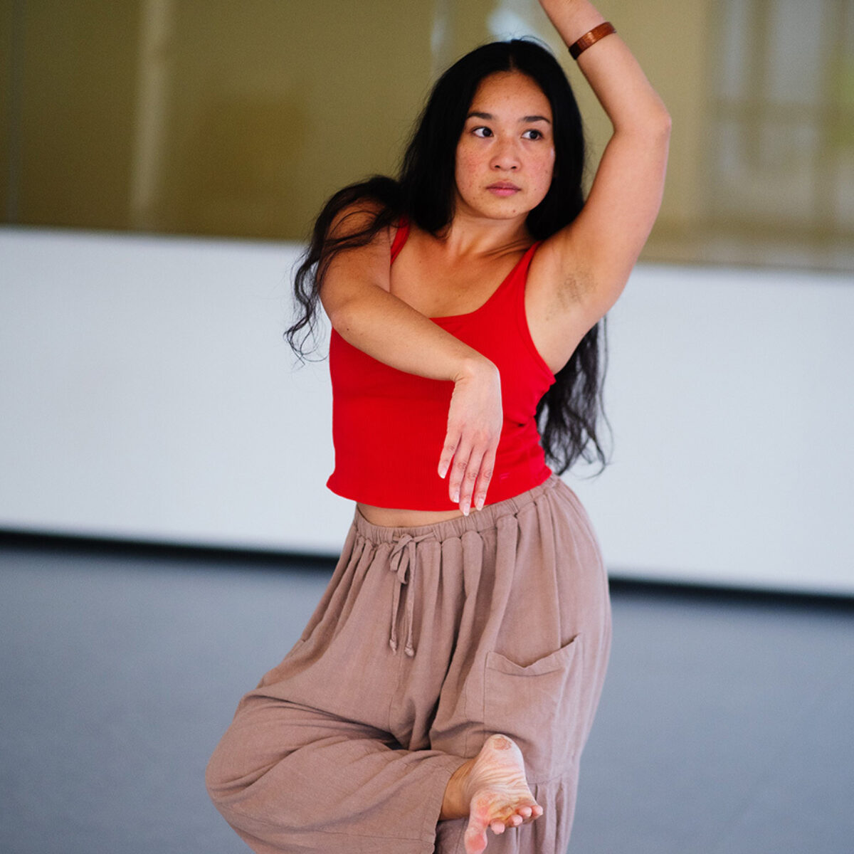 Kealoha dancing in a dance studio