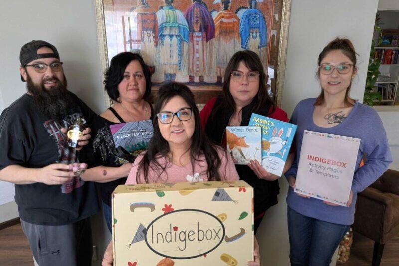 All Nations Rise group holding an Indigebox