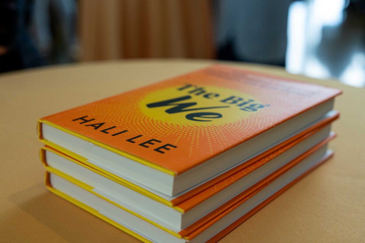 Books on table