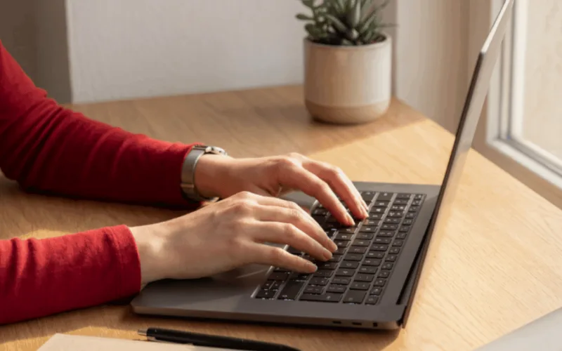 Person working on laptop