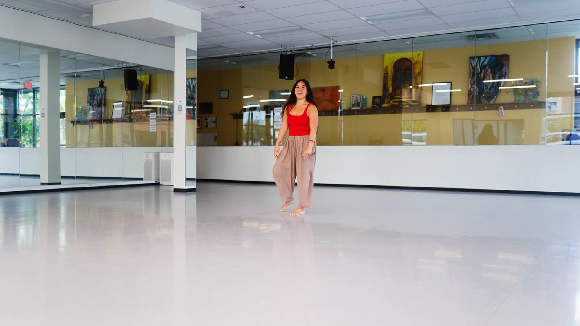 Kealoha smiling in a dance studio 16x9