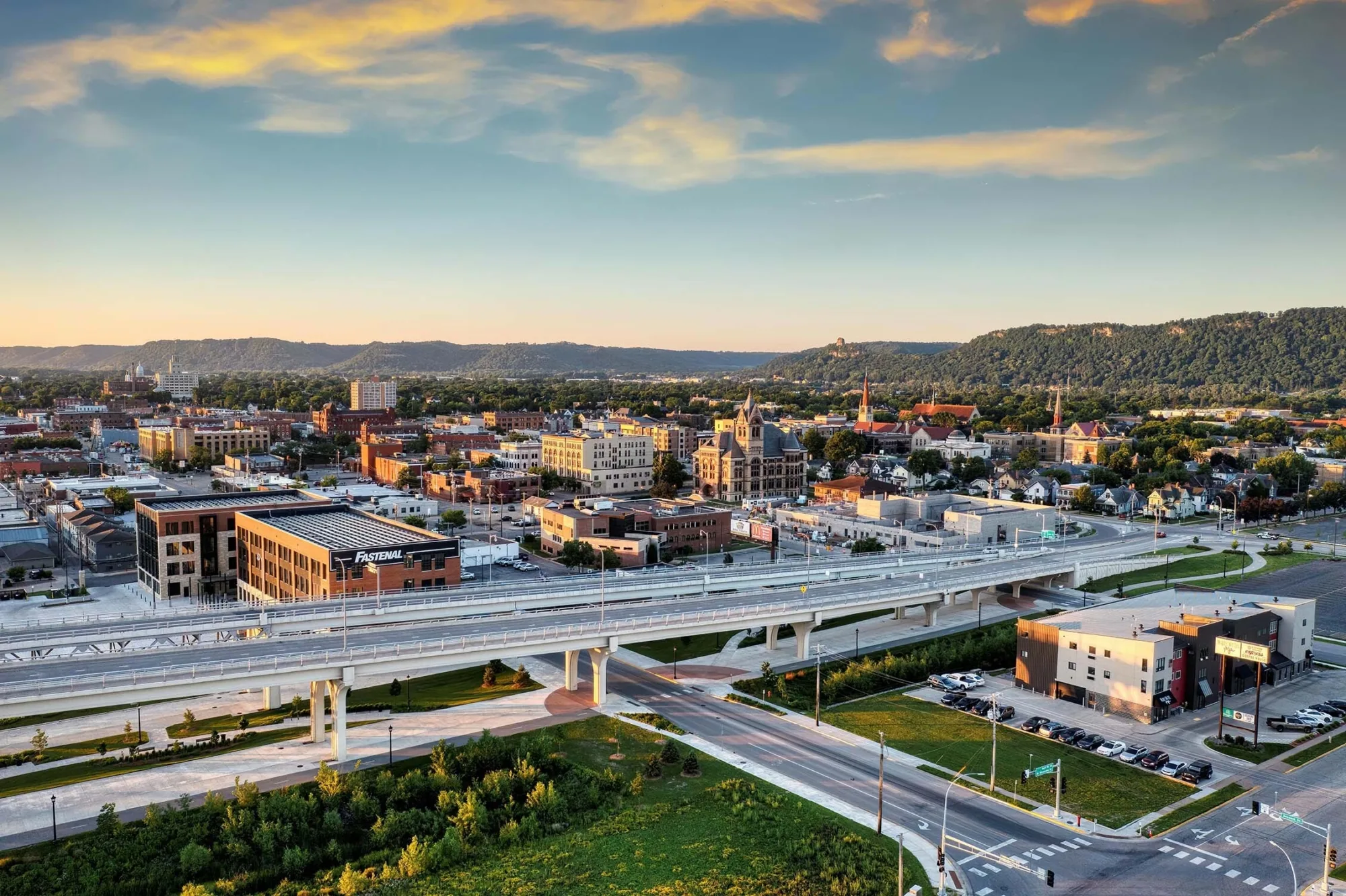 Aerieal view of Winona MN